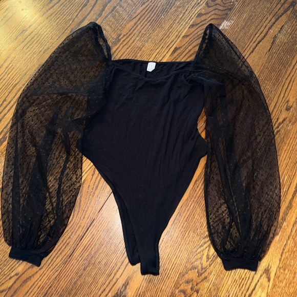 Tops - Sheer Sleeve Bodysuit